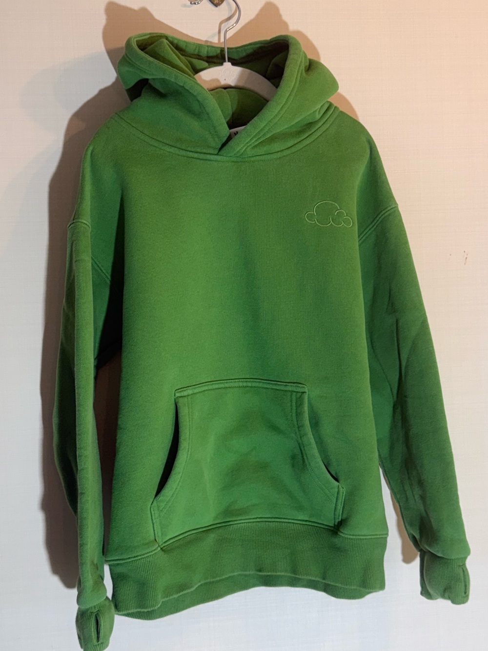 Cloud 9 Green Kids Hoodie Sweatshirt with sensory sleeves.